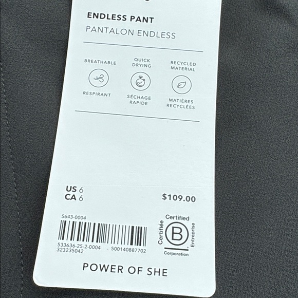 NWT Athleta Endless Elm Pants size 6. - Picture 5 of 7